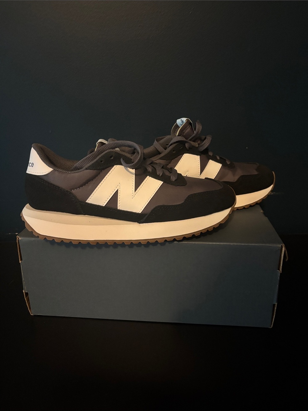 New Balance Women’s Retro Runner Sneakers in Black and Cream